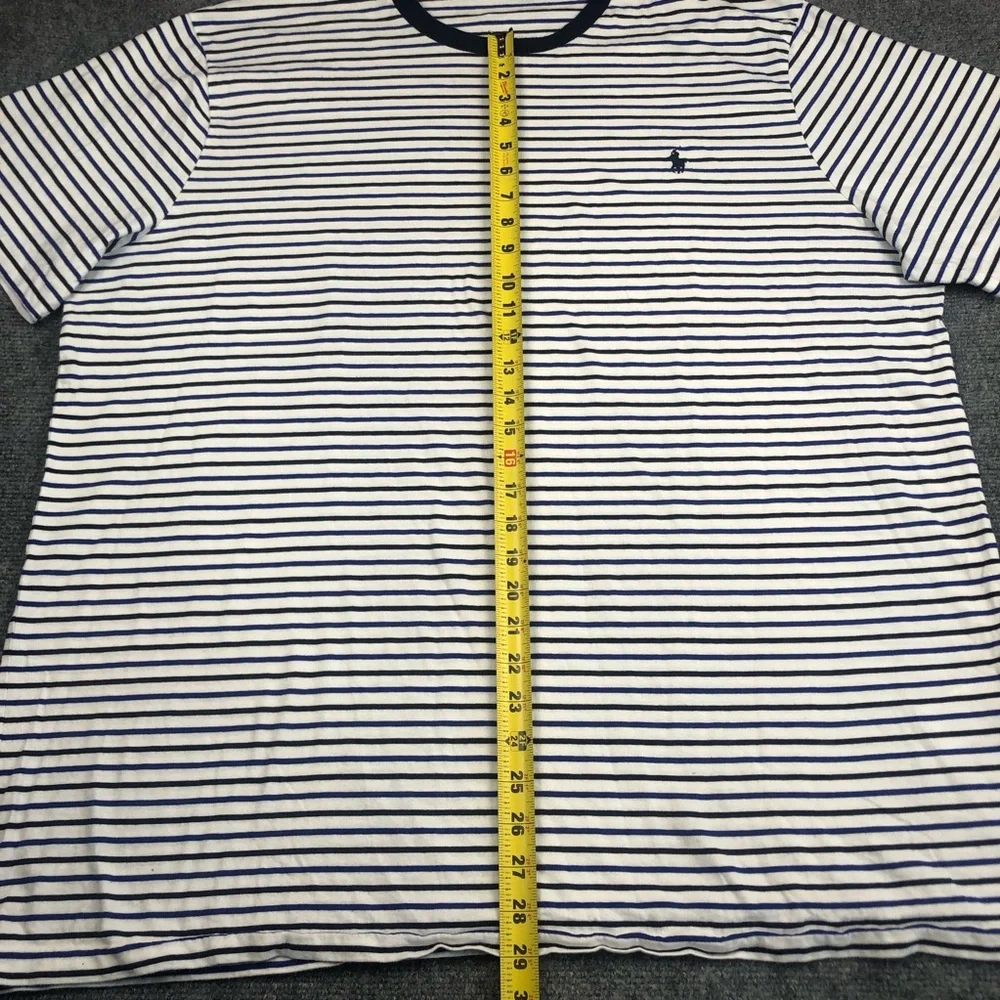 Polo Ralph Lauren Men’s Striped Crew Neck T-Shirt - White/Navy
